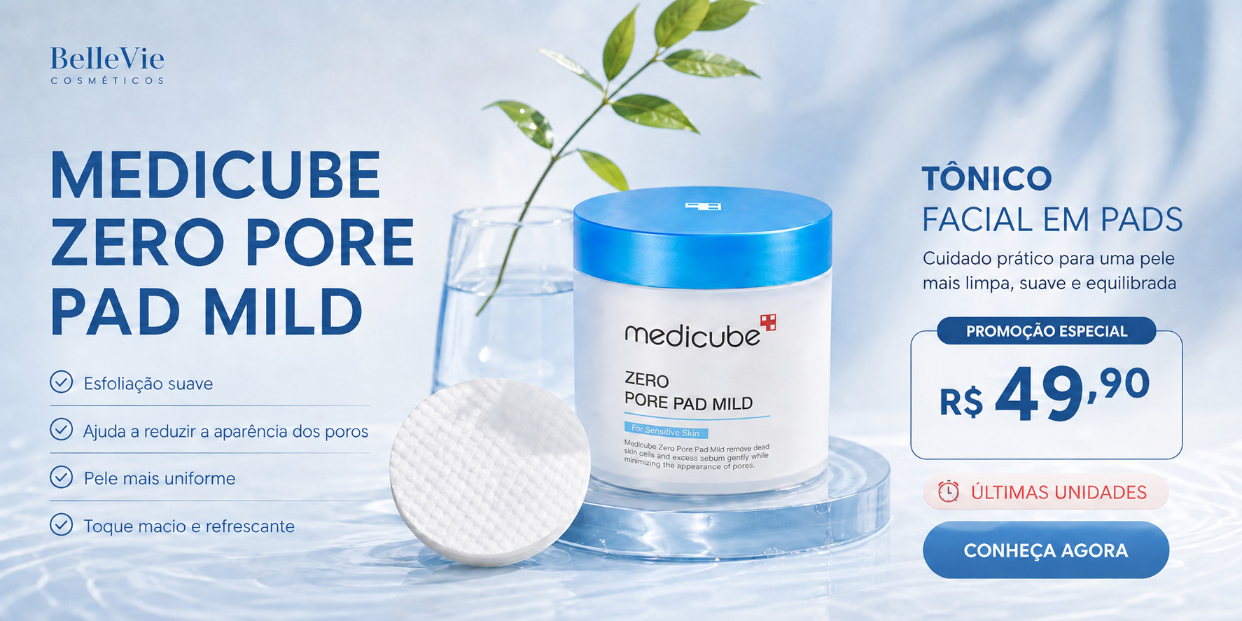 Promoção Medicube Zero Pore Pad Mild - R$ 49,90 - últimas unidades